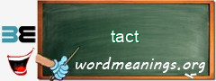 WordMeaning blackboard for tact